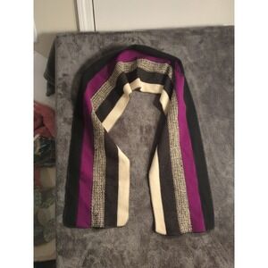 Coloratura Vintage Scarf Art to Wear Celestial Wool Sun Moon Stars 71x9"